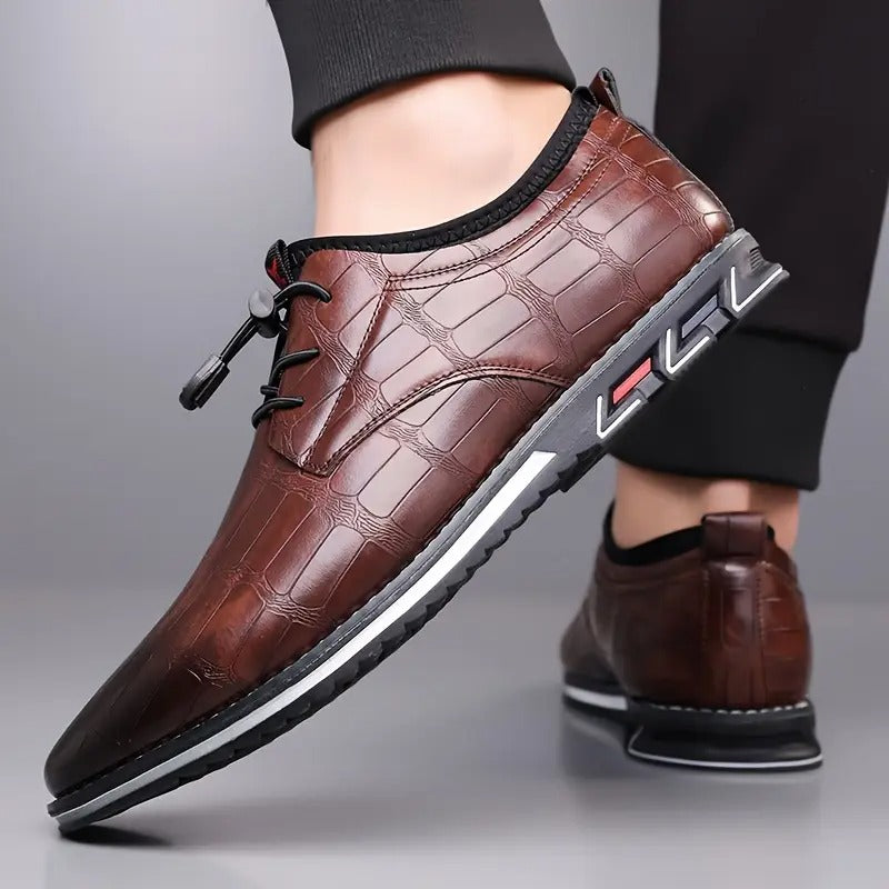 The Marshall — Croc-Embossed Dress Oxford
