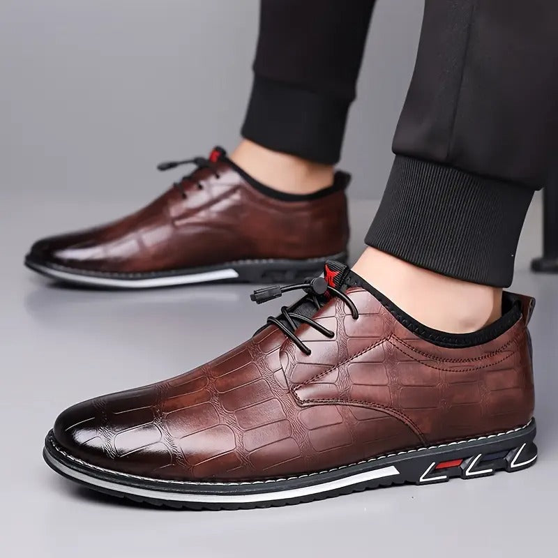 The Marshall — Croc-Embossed Dress Oxford