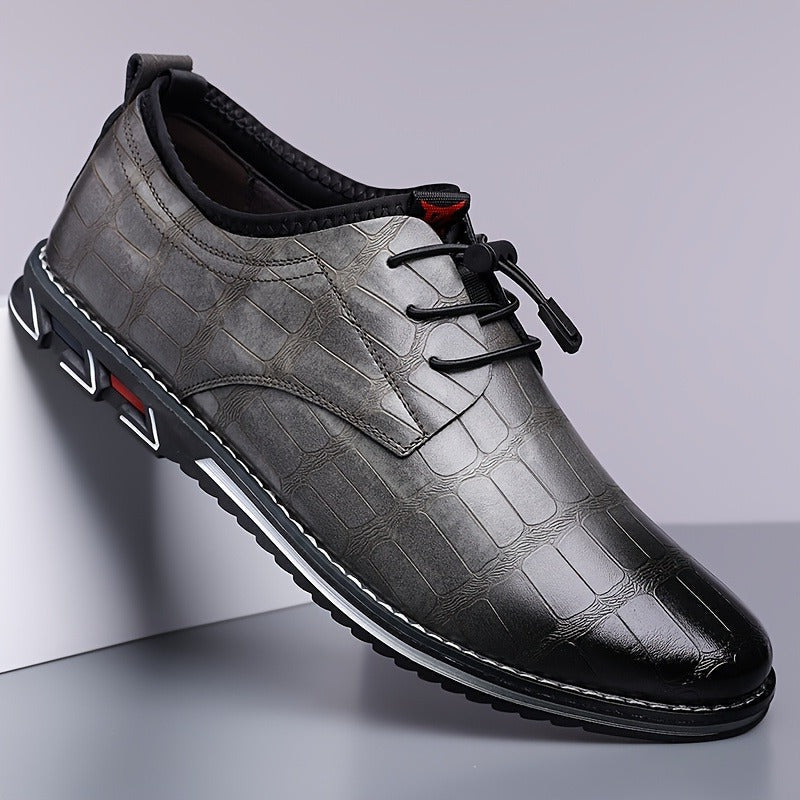 The Marshall — Croc-Embossed Dress Oxford