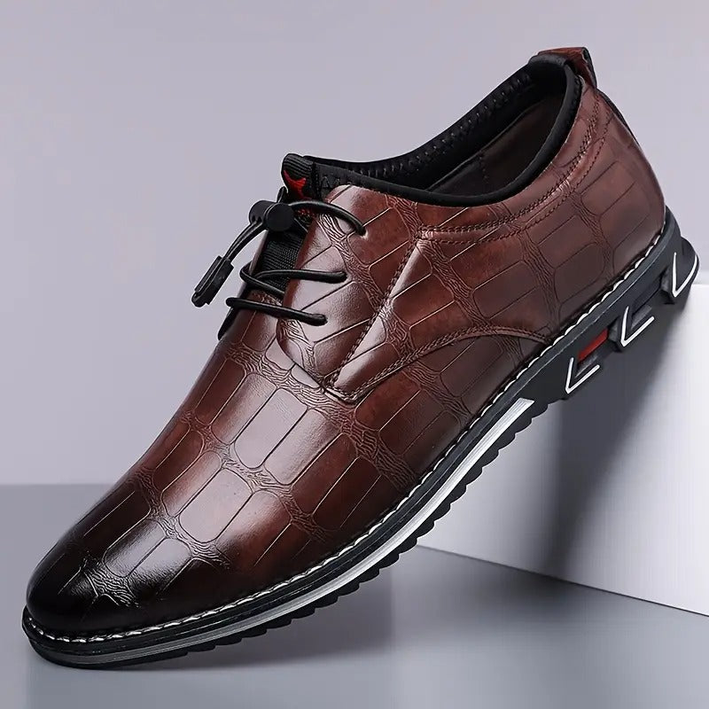 The Marshall — Croc-Embossed Dress Oxford