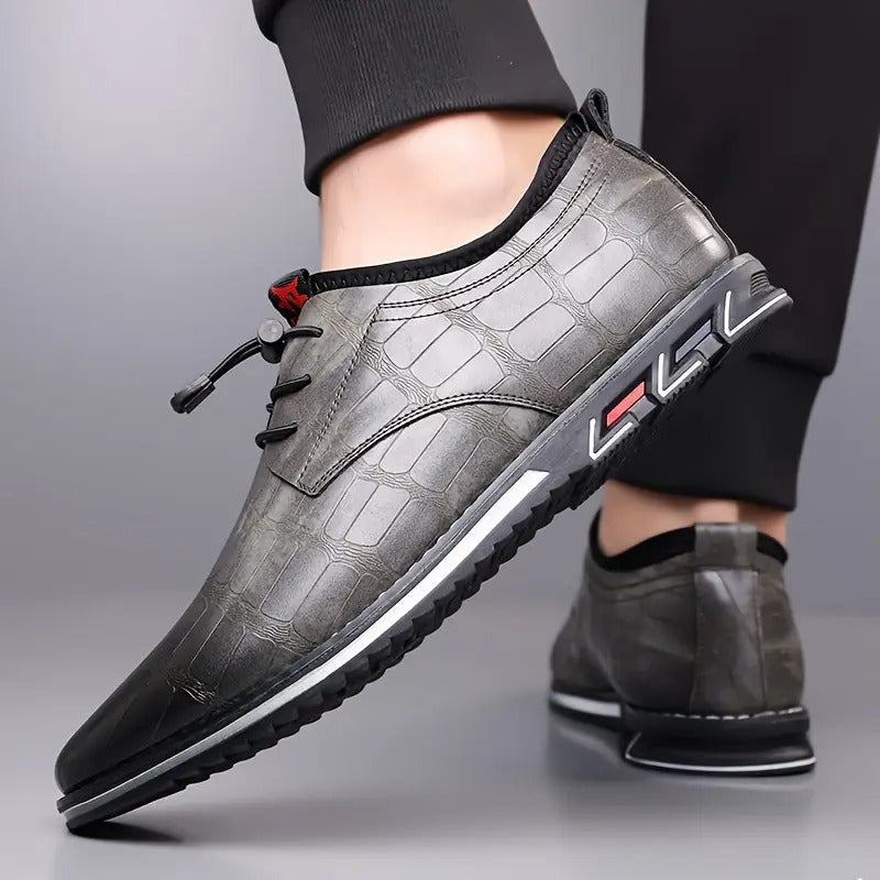 The Marshall — Croc-Embossed Dress Oxford