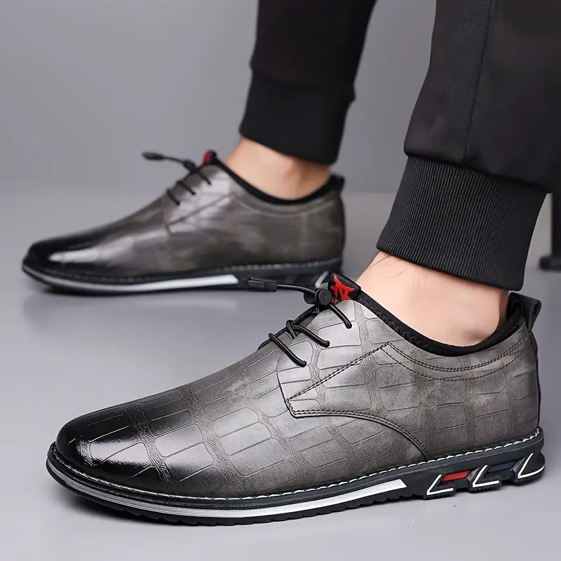 The Marshall — Croc-Embossed Dress Oxford